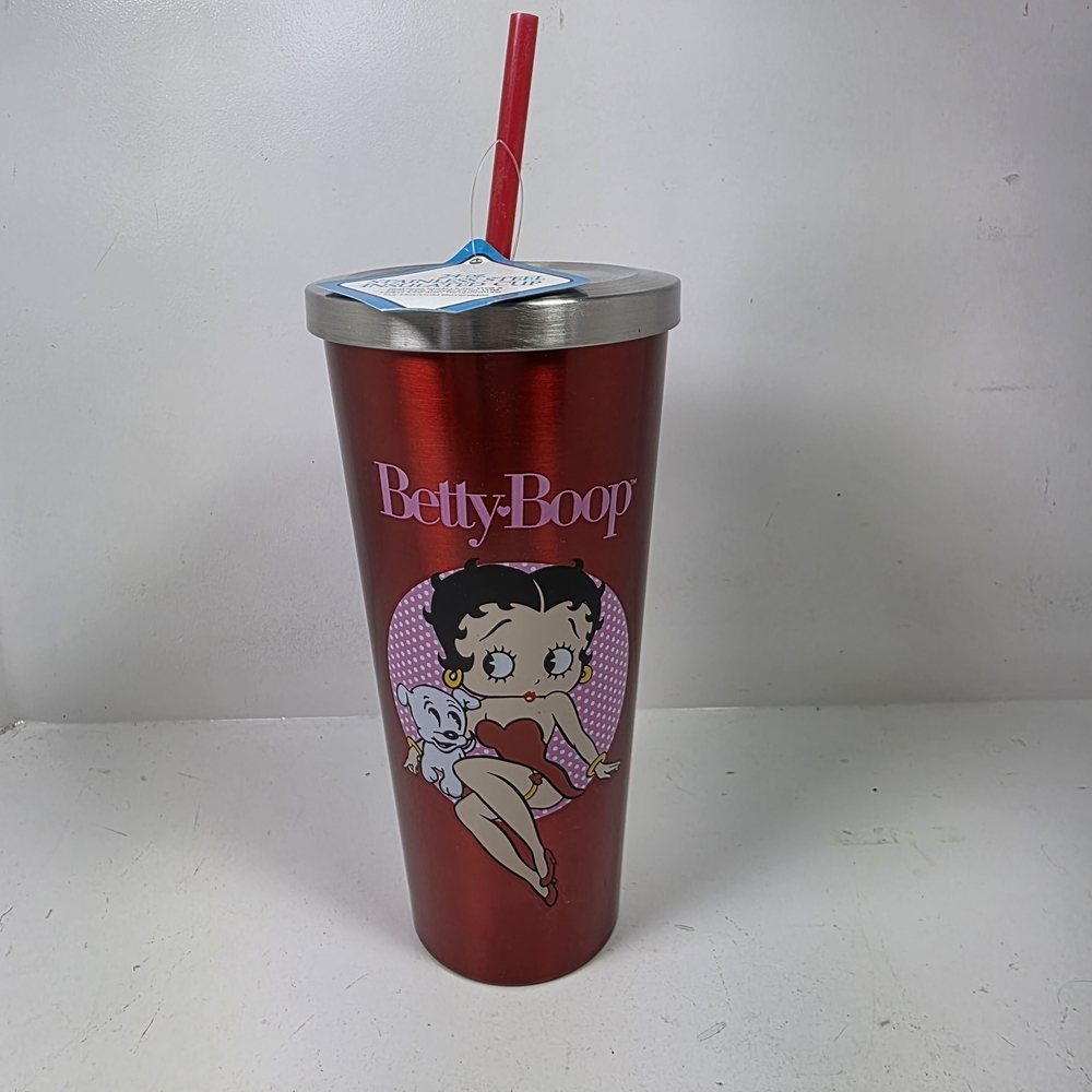 Betty Boop Red Tumbler with Straw